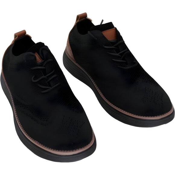 Akademiks Men’s Black Knit Wingtip Oxford Shoes Size 8M US 41 EU - Picture 1 of 6